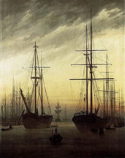 Caspar David Friedrich View of a Harbour oil painting image